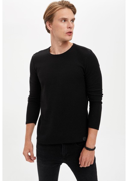 Uzun Kollu Slim Fit Basic Tişört R4690AZ20AU