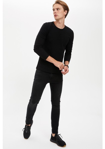 Uzun Kollu Slim Fit Basic Tişört R4690AZ20AU