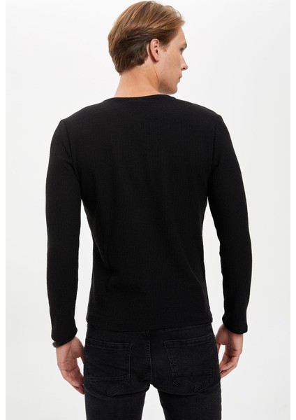 Uzun Kollu Slim Fit Basic Tişört R4690AZ20AU