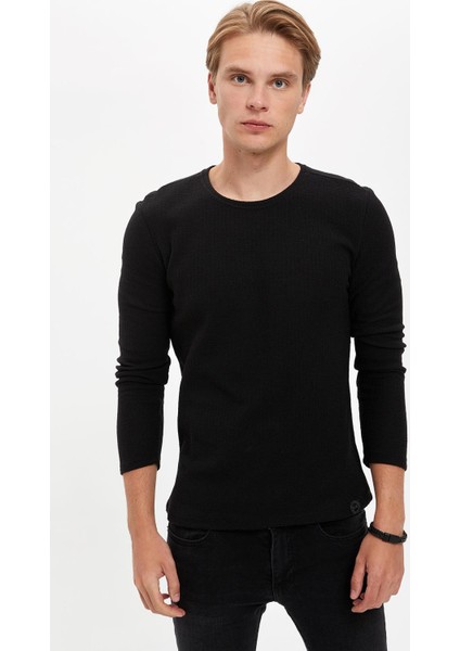 Uzun Kollu Slim Fit Basic Tişört R4690AZ20AU