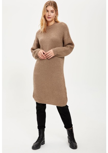 Bisiklet Yaka Uzun Kollu Triko Tunik R5704AZ20CW