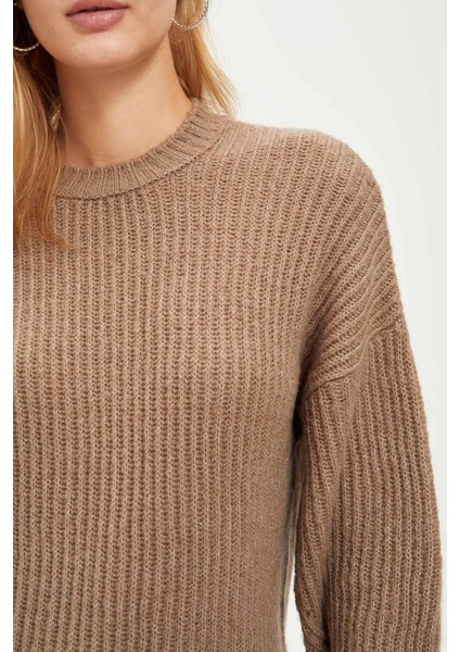 Bisiklet Yaka Uzun Kollu Triko Tunik R5704AZ20CW