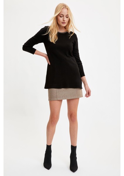 Yaka Detaylı Relax Fit Triko Tunik R1192AZ20AU