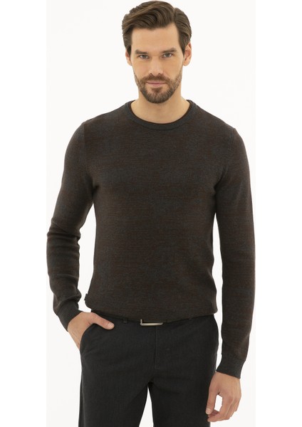Erkek Antrasit Melanj Slim Fit Kazak 50227841-VR081 modelleri