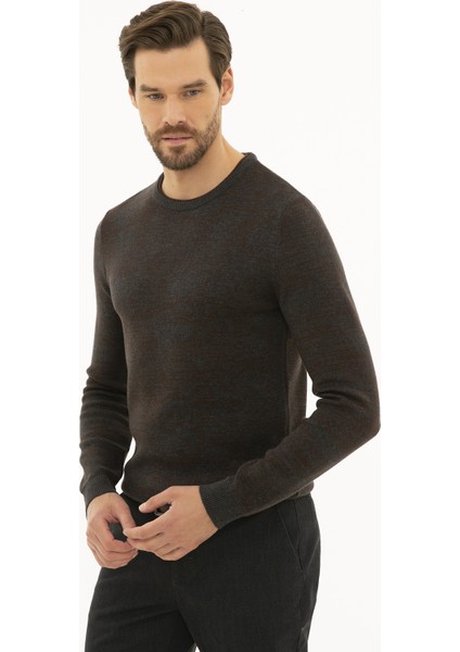 Erkek Antrasit Melanj Slim Fit Kazak 50227841-VR081 fiyatları