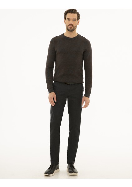 Erkek Antrasit Melanj Slim Fit Kazak 50227841-VR081 indirimleri
