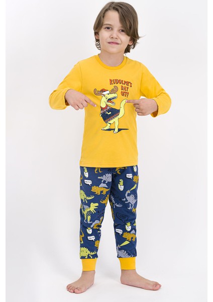 Erkek Çocuk Uzun Kollu Pijama Takımı Kayısı RP1847-2