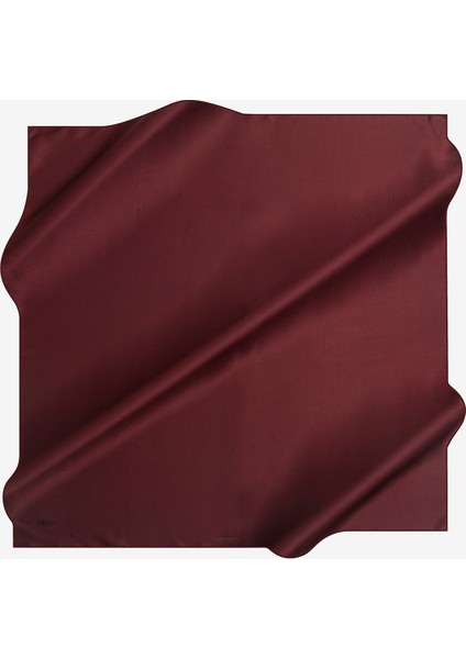 Bordo Düz Taşlanmış İpek Krep Saten Eşarp / 90X90 / 7747758-343