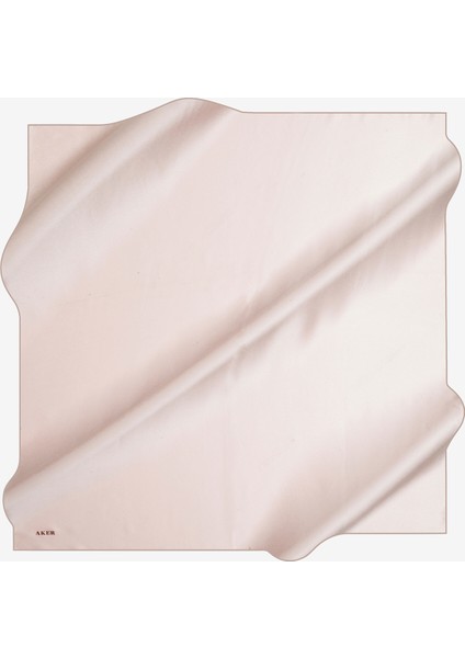 Pudra Düz Taşlanmış İpek Krep Saten Eşarp / 90X90 / 7747758-391
