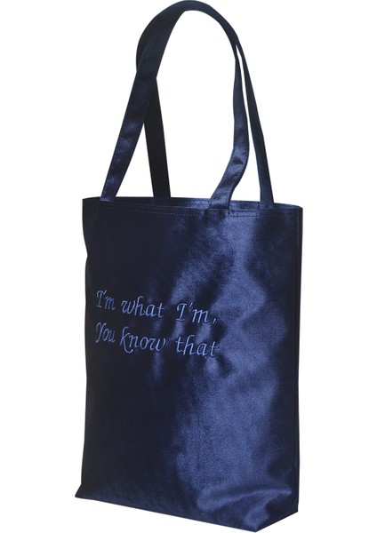 Slogan Nakışlı Kadife Tote Çantaİkili Set