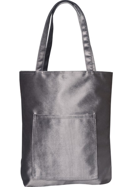 Slogan Nakışlı Kadife Tote Çantaİkili Set