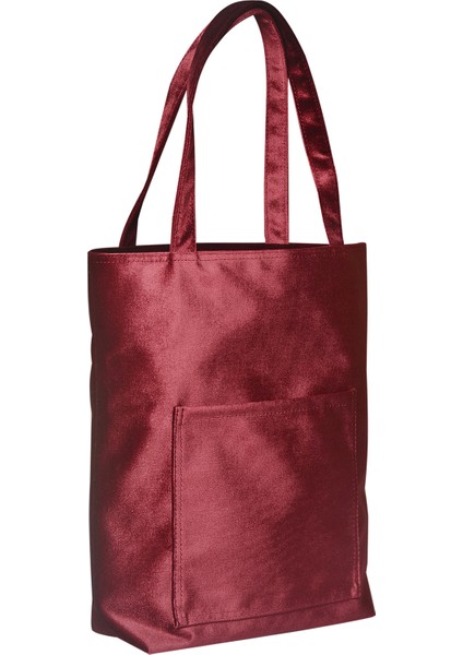 Slogan Nakışlı Kadife Tote Çantaİkili Set