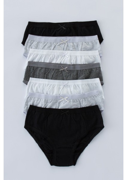 Çok Renkli Kız Çocuk Monochrome 7li Slip Külot