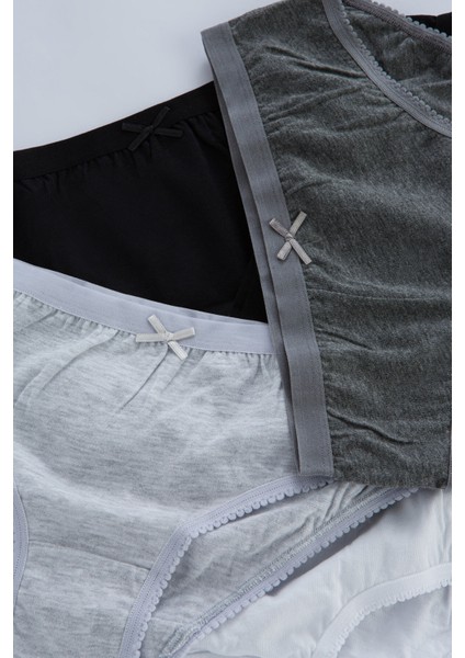 Çok Renkli Kız Çocuk Monochrome 7li Slip Külot