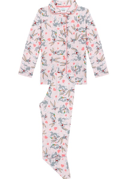 Gül Kurusu Kız Çocuk Pink Bugs 2'li Pijama Takımı