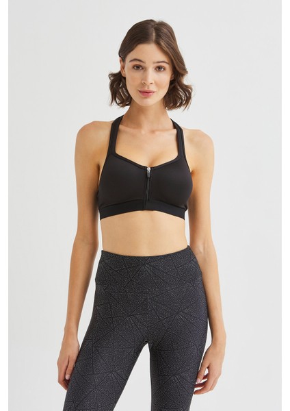 Siyah Push Up Spor Sütyeni