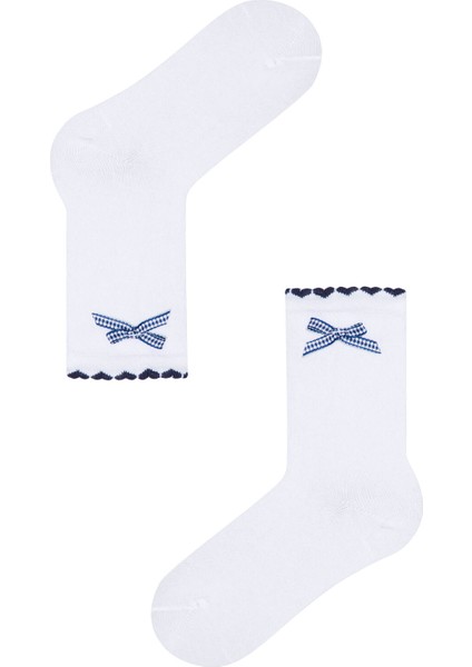 Whıte-Navy Kız Çocuk Mini Kurdele 2'li Soket Çorap fiyatları