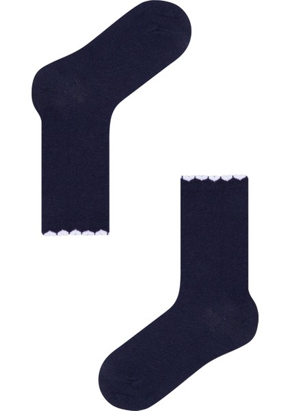 Whıte-Navy Kız Çocuk Mini Kurdele 2'li Soket Çorap modelleri