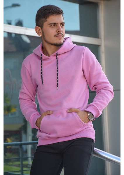 Terapi Men Erkek Kapşonlu Sweatshirt 20Y-5200365-01 Pembe