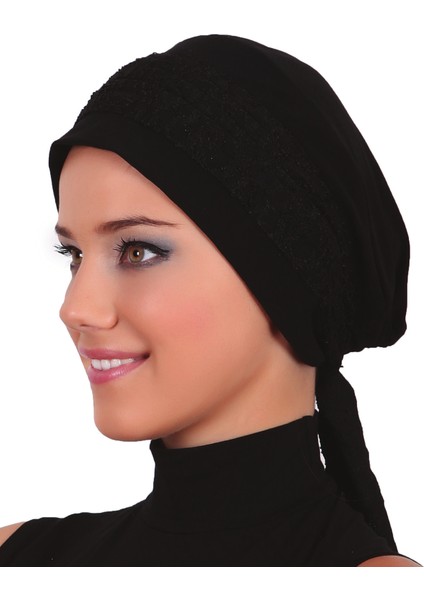 Dantel Bandana Hazır Türban Tesettür Bone