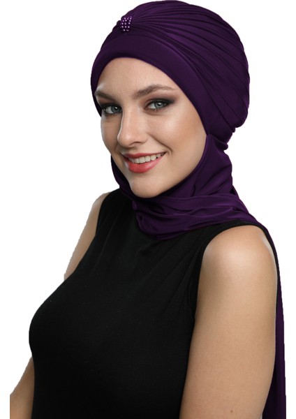 İncili Atkılı El İşi İnci İşlemeli Hazır Türban Tesettür Bone