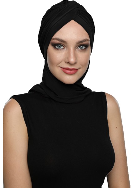 Çapraz W Atkılı Hazır Türban Tesettür Bone