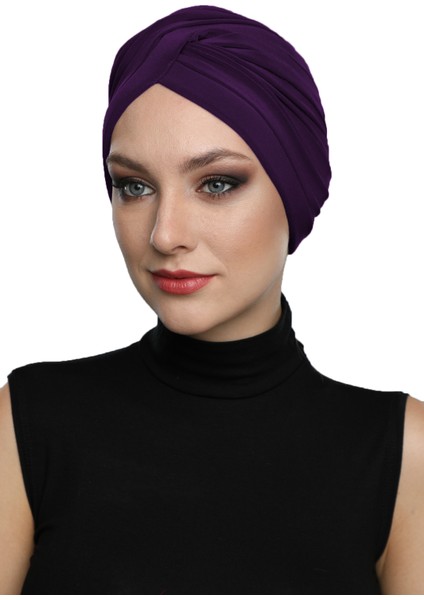 Çapraz W Hazır Türban Tesettür Havuz Bonesi