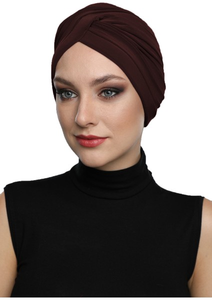 Çapraz W Hazır Türban Tesettür Havuz Bonesi