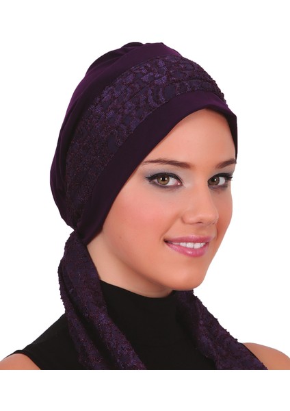 Dantel Bandana Hazır Türban Tesettür Bone