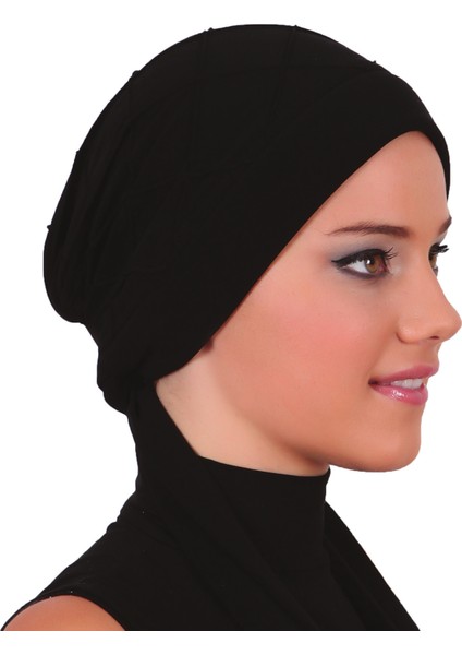 Nervürlü Bağlama Hazır Türban Tesettür Bone