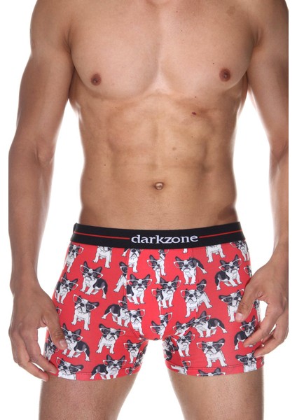 Kırmızı Dijital Baskı Desenli Erkek Boxer