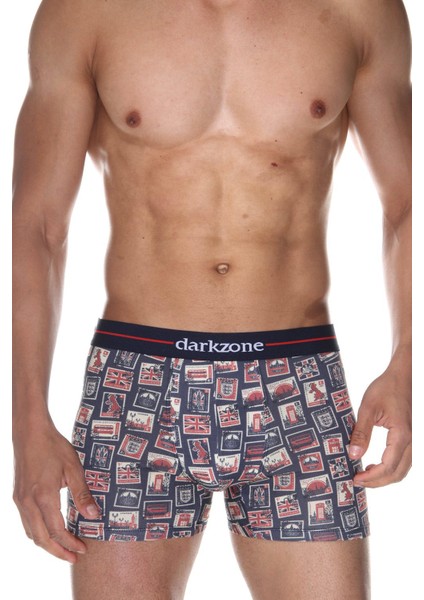 Lacivert Dijital Baskı DesenliErkek Boxer