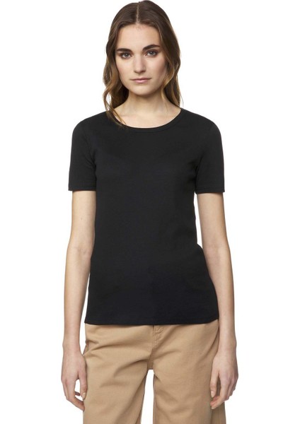 Basic Kısa Kollu Bisiklet Yaka Tshirt