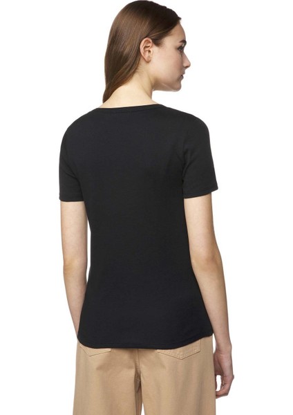 Basic Kısa Kollu Bisiklet Yaka Tshirt