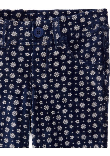 Kız Çocuk Desenli Kadife Jegging