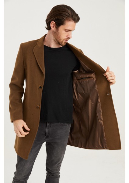 PLT8398 Erkek Palto-Camel