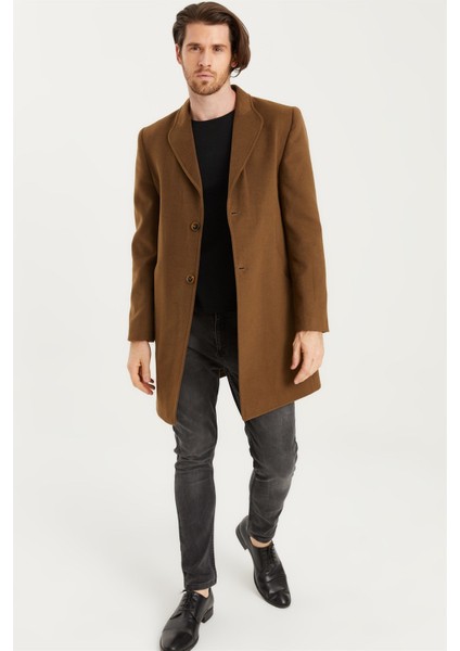 PLT8398 Erkek Palto-Camel