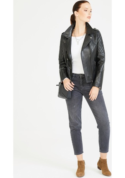 Eleanor Siyah Deri Mont 211504