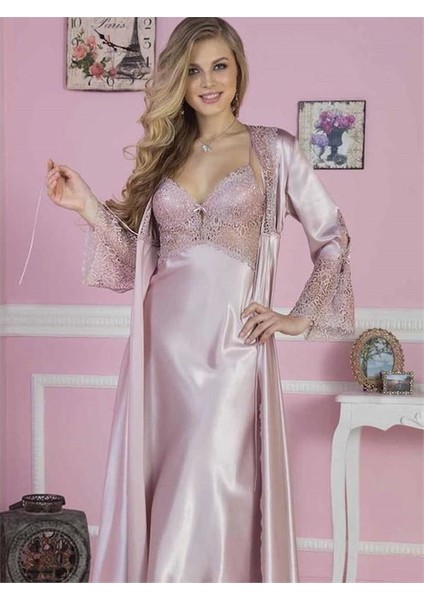 6620 Göğüs Kaplı 6 Lı Saten Set