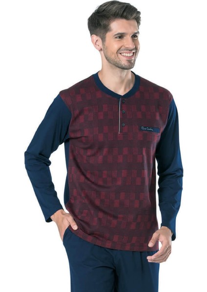 5431 Jakarlı Erkek Uzun Kollu Pijama Takımı