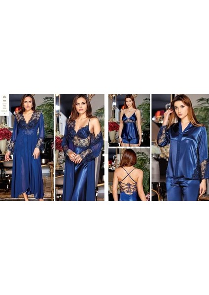 495 Kadın Kaplı 6'lı Saten Takım modelleri