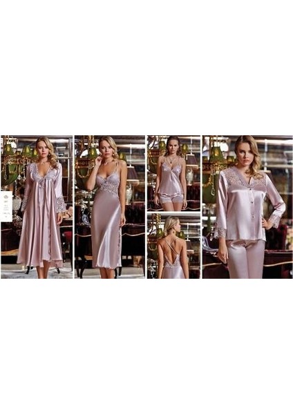 Dantelli 6'lı Saten Takım