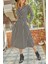 Xhan Kazayağı Desenli Kemerli Elbise 9YXK6-41914-02