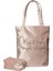 Slogan Nakışlı Kadife Tote Çantaİkili Set 1