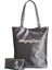 Slogan Nakışlı Kadife Tote Çantaİkili Set 1