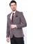 Erkek Bordo Ekose Desenli Sivri Yaka Slim Fit Ceket 3
