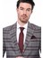 Erkek Bordo Ekose Desenli Sivri Yaka Slim Fit Ceket 2