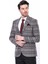 Erkek Bordo Ekose Desenli Sivri Yaka Slim Fit Ceket 3