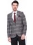 Erkek Bordo Ekose Desenli Sivri Yaka Slim Fit Ceket 4