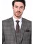 Erkek Füme Ekose Desenli Sivri Yaka Slim Fit Ceket 2